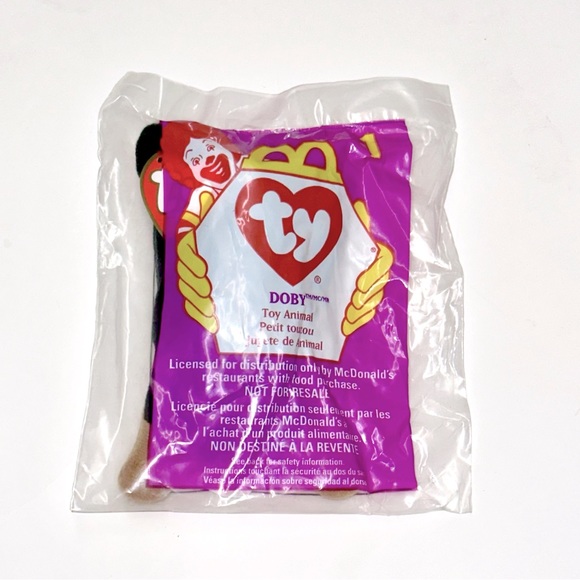 DOBY the Doberman - 1998 McDonalds Ty Beanie Baby dog SEALED - Picture 2 of 3